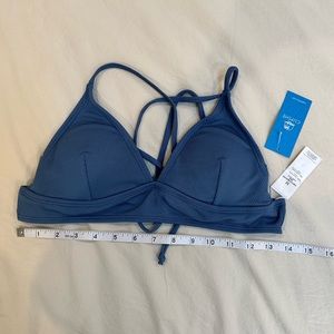 Cupshe blue ribbed bikini top